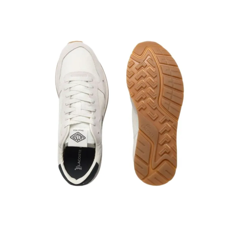 LACOSTE Partner 70S Anti Slip Wear Resistant Low Top Running Shoes Men's Beige-4