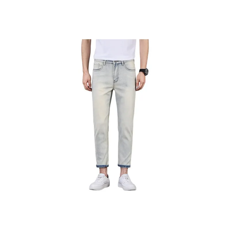 Izzue Jeans Unisex Cement Yellow Ankle Length-0
