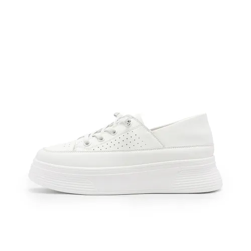 RED DRAGONFLY Breathable Low Top Skateboard Shoes Women's White