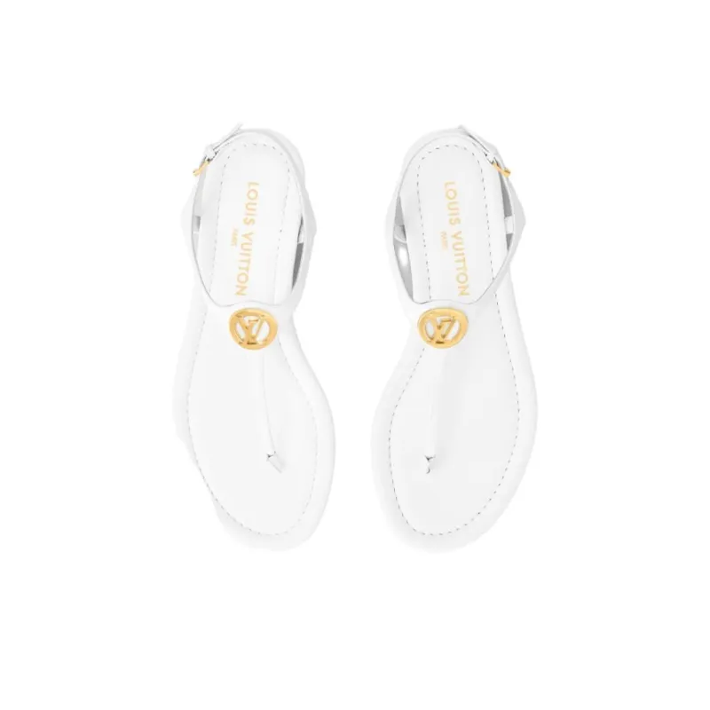LOUIS VUITTON Sunkiss One Strap Sandals Women's White-3
