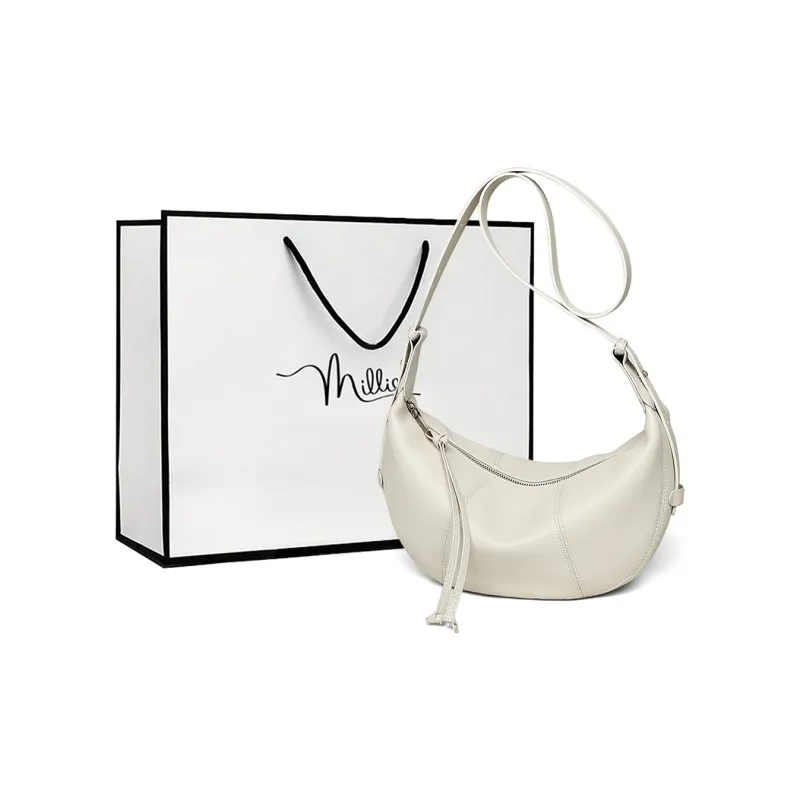 MILLIE'S Cow Leather Crossbody Bag, Shoulder Bag Regular Women's Ecru-0