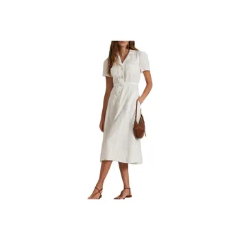 Polo Ralph Lauren FW25 Short Sleeved Dress Women's White