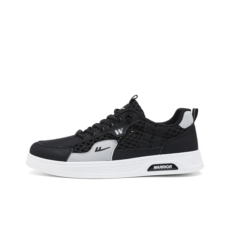 Warrior Abrasion Resistant, Lightweight, And Breathable Low Top Skateboard Shoes Men's Black Gray-0