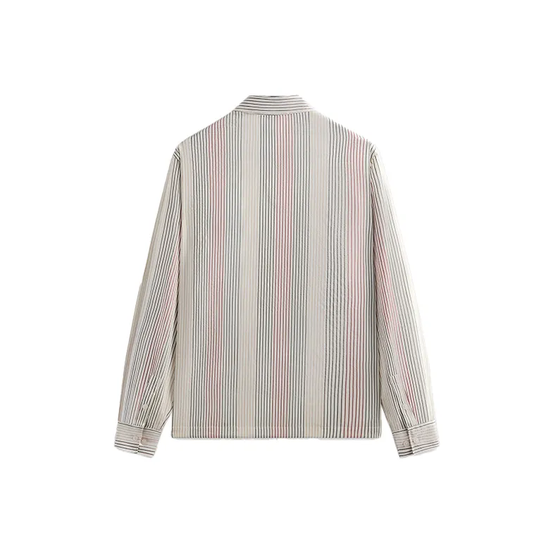 KITH SS25 Seersucker Boxy Collared Overshirt Shirt Men's White-1