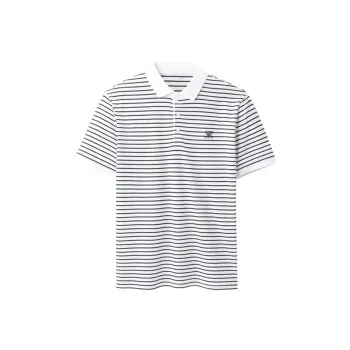 ARTSDON Polo Shirts Men Bleached Stripes