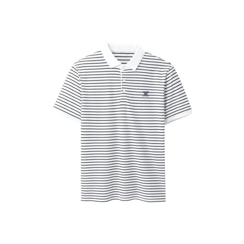 ARTSDON Polo Shirts Men Bleached Stripes-0