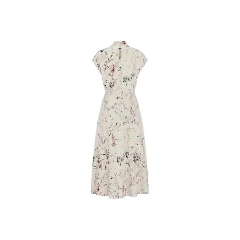 DIOR Short Sleeved Dress Women's Beige-0