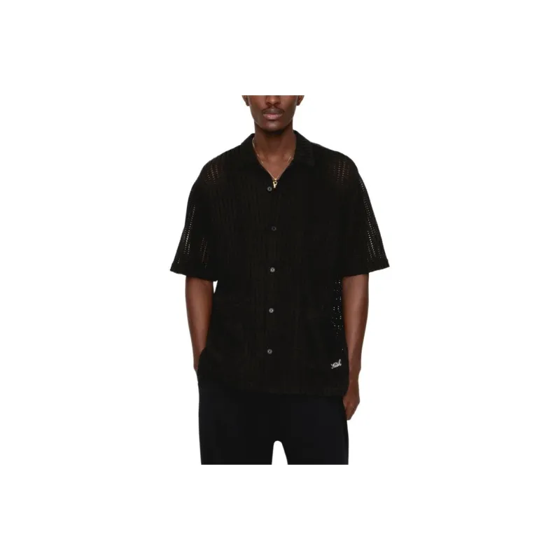 KITH Cotton Mesh Thompson Camp Collar Shirt-2