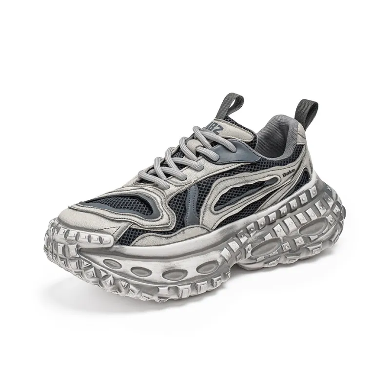 BAKE Shock Absorbers With Slip Resistant And Abrasion Resistant Properties Low Top Chunky Sneakers Men's-4