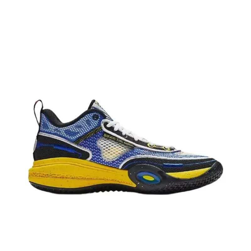Anta Assault 1st Generation Anti Slip Wear Resistant Mid Top Basketball Shoes Men's Blue-1