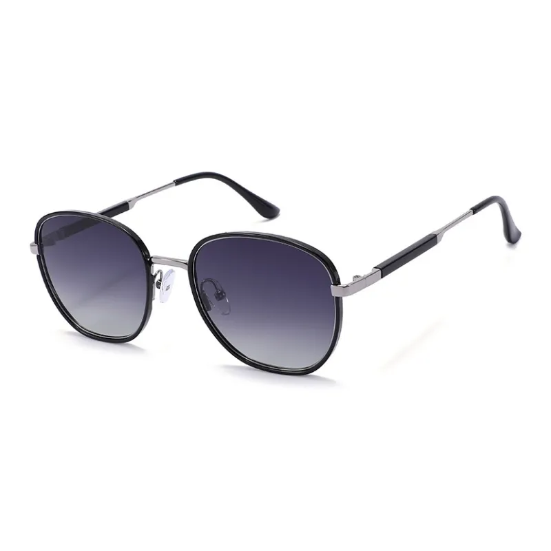 JEKA TR/Memory Plastic Metal Round Sunglasses Unisex-0