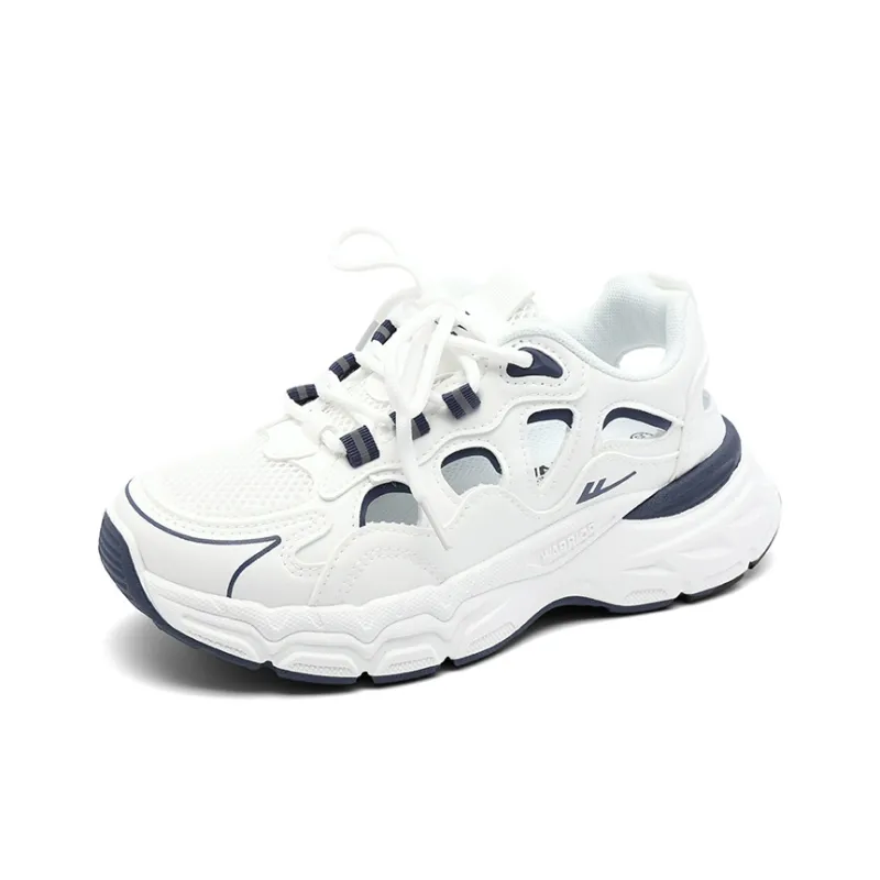 Warrior Slip Resistant Odor Resistant River Trekking Shoes Women's White Dark Blue-1