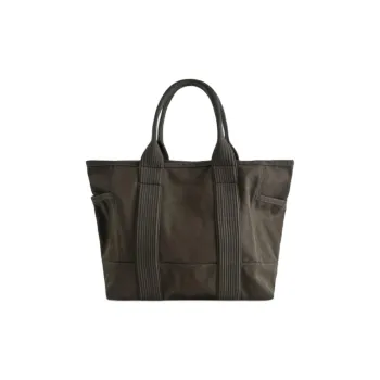COS Cotton Tote Bag, Shopping Bag, Shoulder Bag, Handbag Tubas Men's Khaki