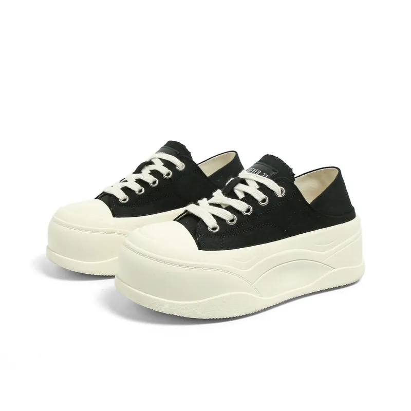 FOREVER 21 Abrasion Resistant Slip Resistant Low Top Canvas Shoes Women's Black-2