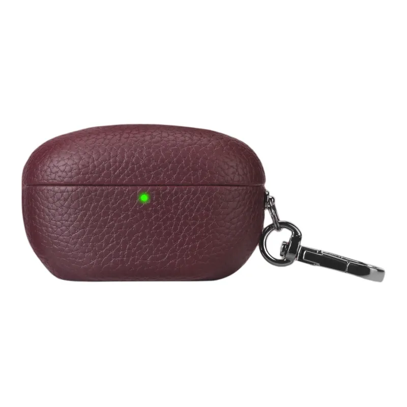 NUOQIXIN Compatibility SONY WF 1000XM5 Litchi Grain Fabric+PC Litchi Grain Impact Resistant Headphone Cases-32