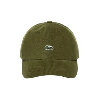 LACOSTE Corduroy Baseball Caps Unisex Green