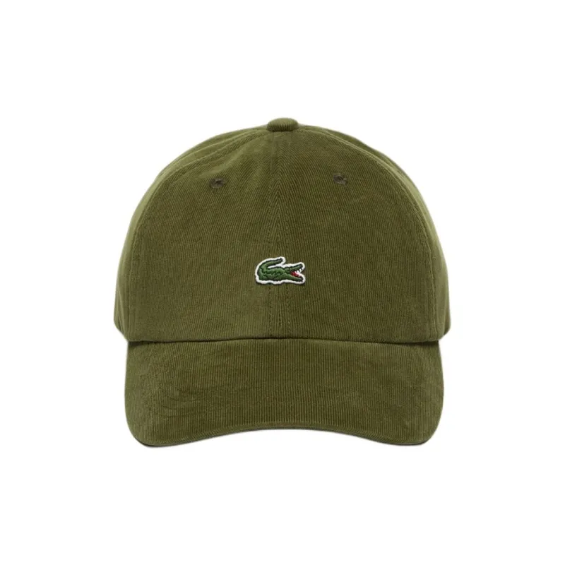 LACOSTE Corduroy Baseball Caps Unisex Green-0