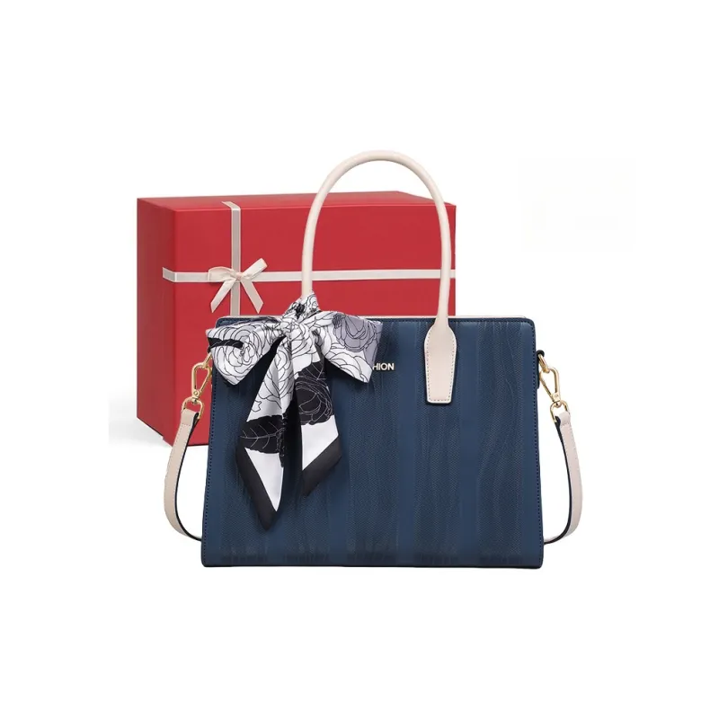 CNNCOO Cow Leather One Shoulder Handbag Women's Blue-0