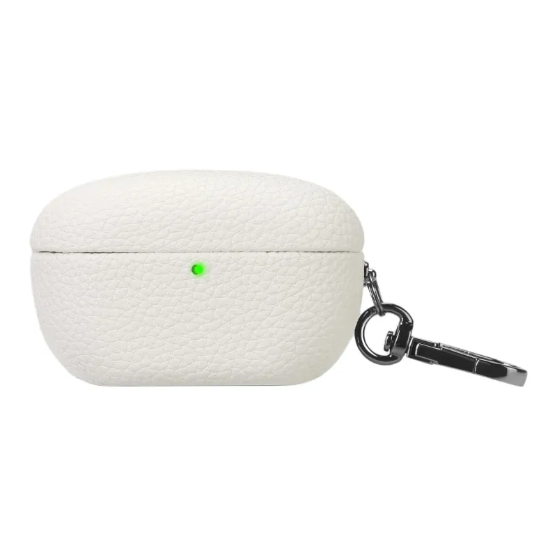 NUOQIXIN Compatibility SONY WF 1000XM5 Litchi Grain Fabric+PC Litchi Grain Impact Resistant Headphone Cases-4