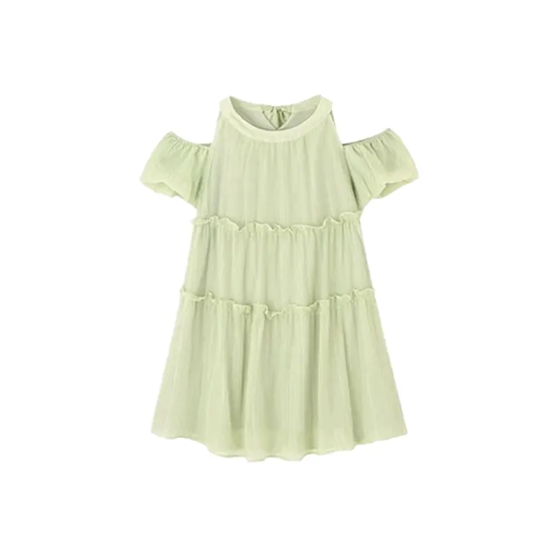 PZGE Slip Dresses Women's Green Floral Dress-1