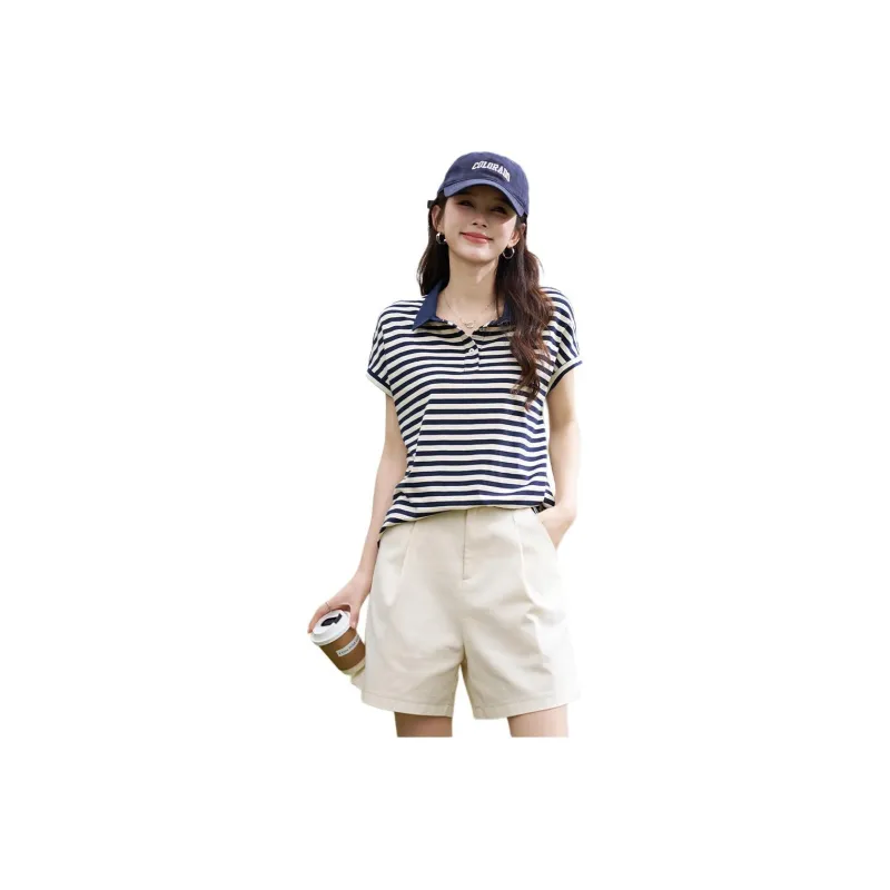 Mu Xiao Xin T Shirts Women's Navy Blue-0