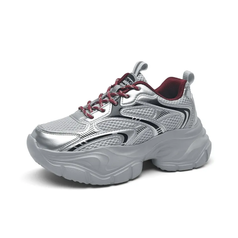 AOKANG Slip Resistant, Abrasion Resistant, Lightweight, Height Increasing Low Top Chunky Sneakers Women's-8