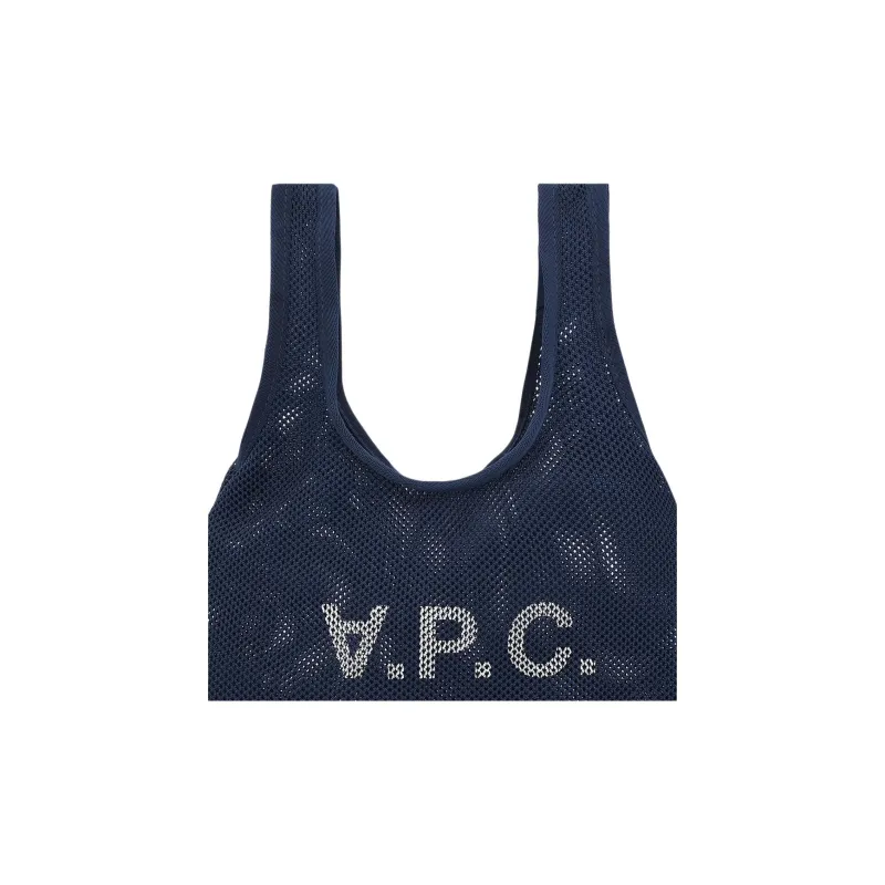 A.P.C Cut Out Design Tote Bag, Shopping Bag, Handbag Mini Unisex Night Blue-4