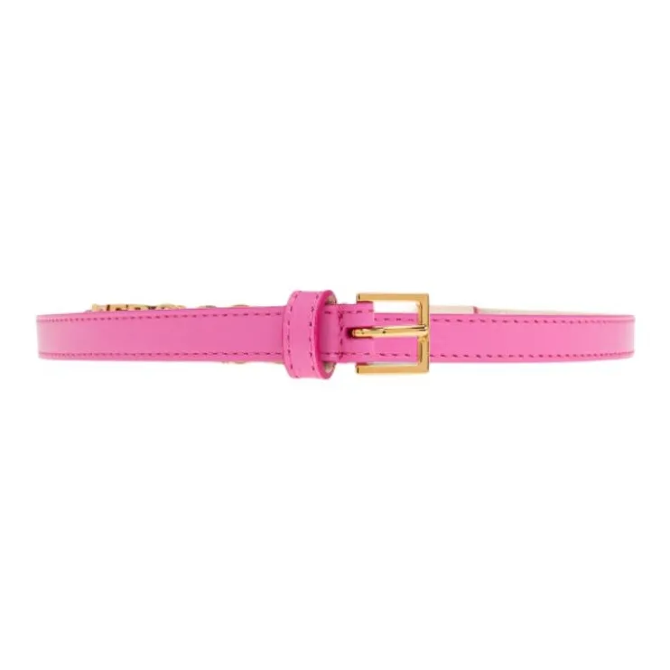 VERSACE 100% Leather Belts Women's Pink Width 1.5CM-0