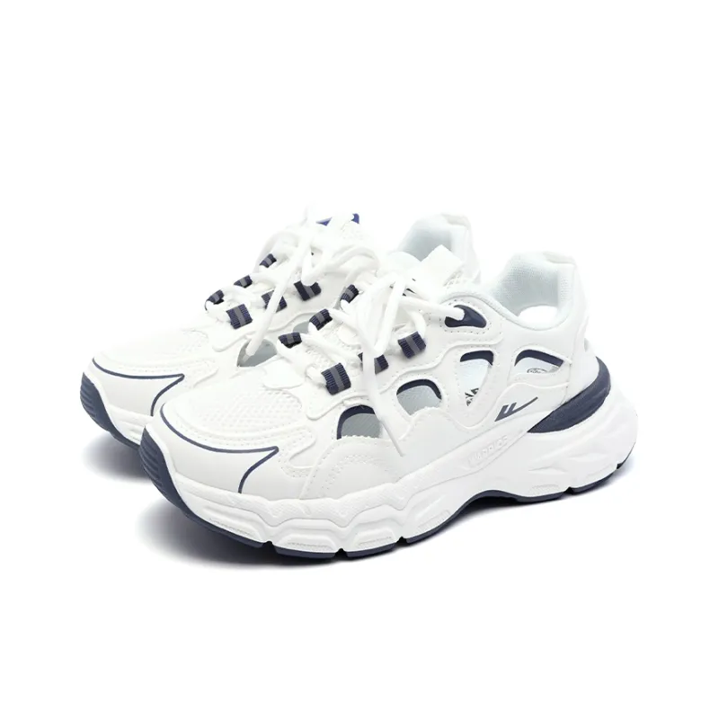 Warrior Slip Resistant Odor Resistant River Trekking Shoes Women's White Dark Blue-2