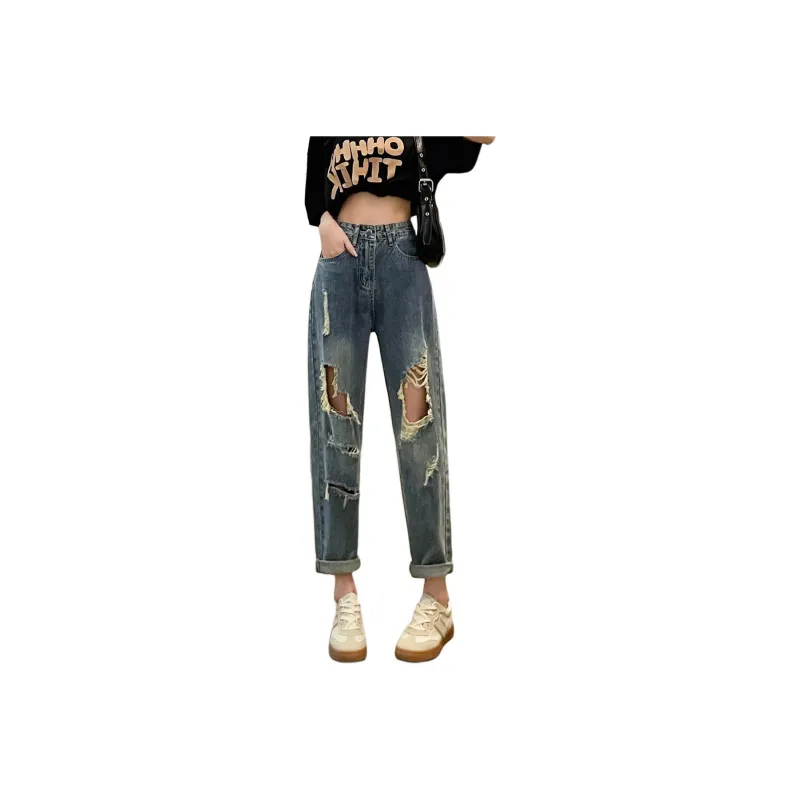 GOSO Jeans Women's Vintage Blue Ripped-0