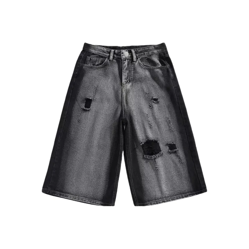 TONYBEAR Denim Shorts Men Black-0