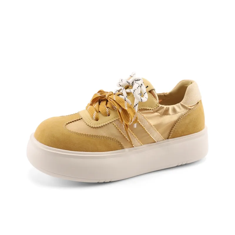 JOSINY Low Top Skateboard Shoes Women's Yellow-3