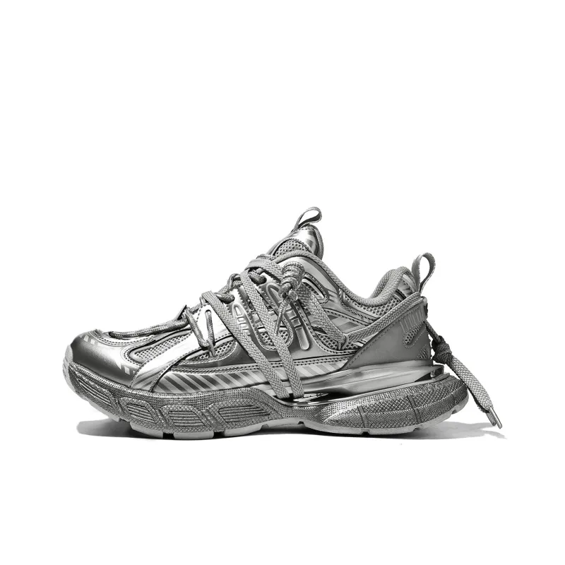 DIKENROK Cushioning Height Increasing Abrasion Resistant Slip Resistant Low Top Chunky Sneakers Unisex-12
