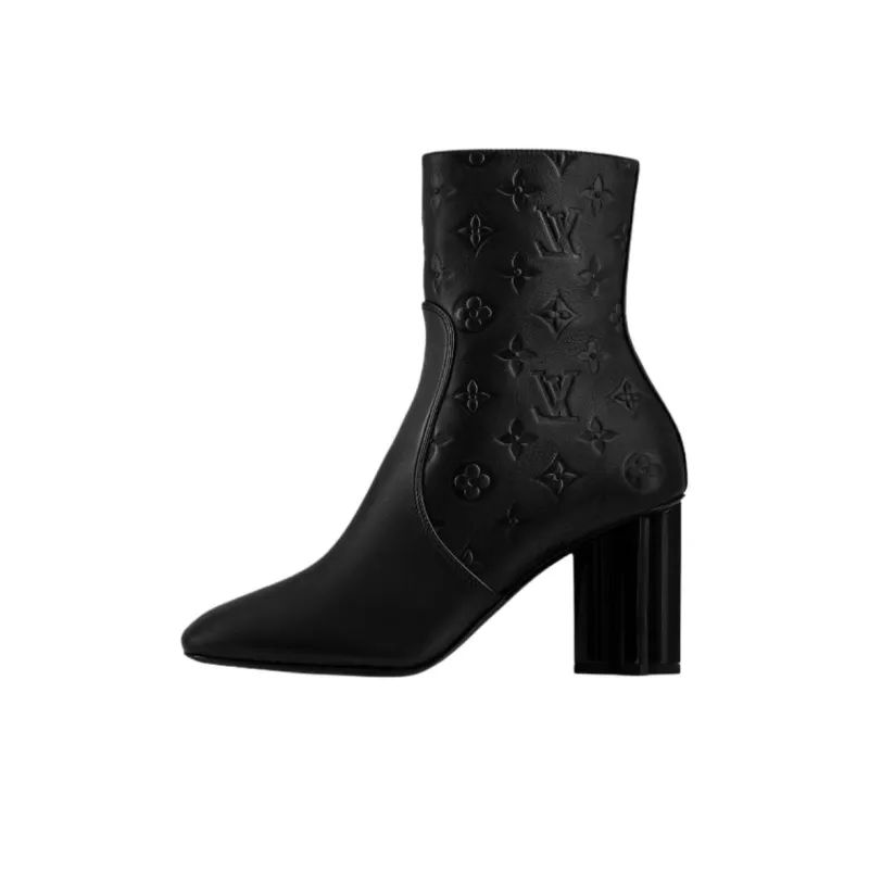 LOUIS VUITTON Silhouette Ankle Boots 8cm Women's Black-0