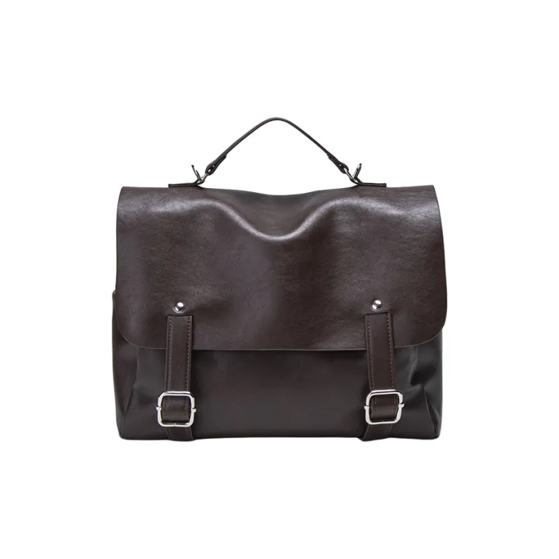Pivsnu Synthetic Leather Backpack Women's Black/Coffee-14