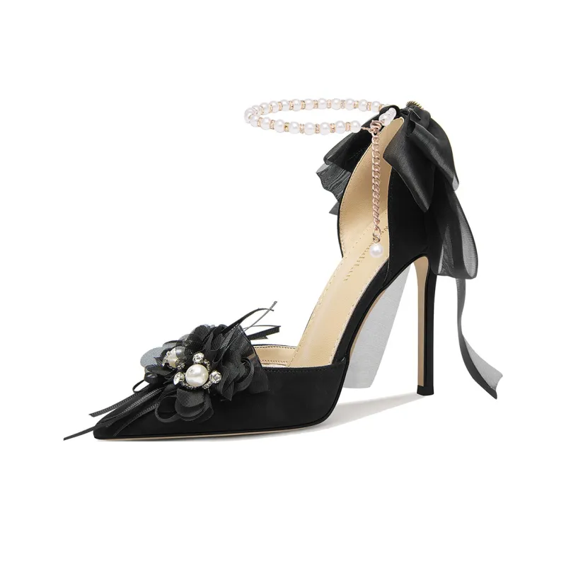 Lily Wei Slim Heel High Heels Women's Black-0