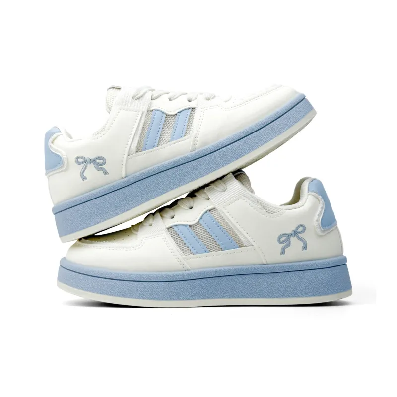 Mengsai Cushioning, Wear Resistant Low Top Skateboard Shoes Women's Beige Blue-2
