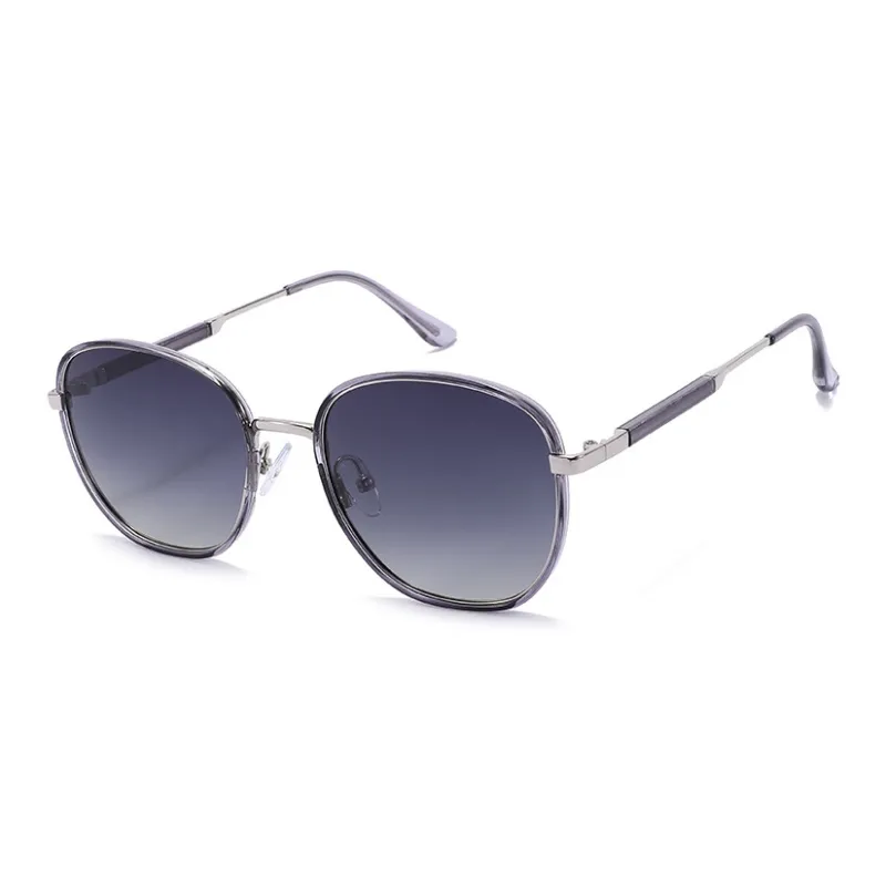 JEKA TR/Memory Plastic Metal Round Sunglasses Unisex-4