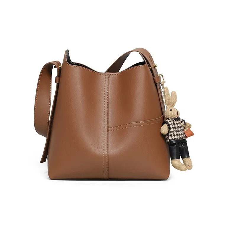 CNNCOO Cow Leather Shoulder Bag Women's Caramel-5