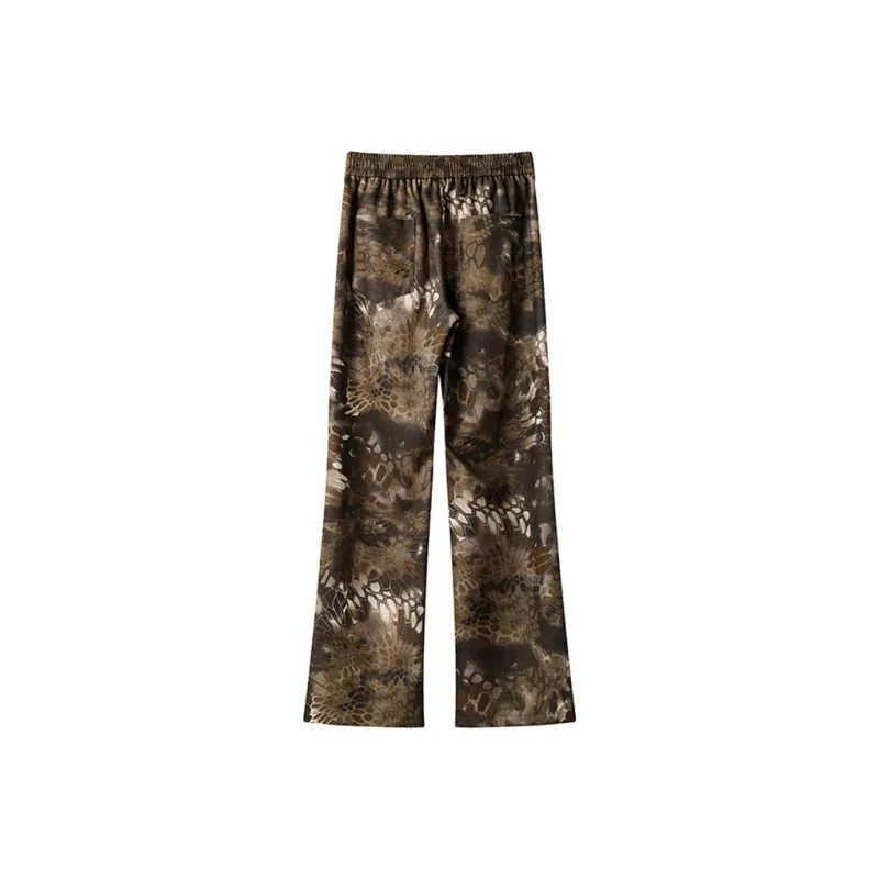 PVPVPV Casual Pants Unisex Coffee Snakeskin Print-1