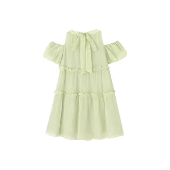PZGE Slip Dresses Women's Green Floral Dress