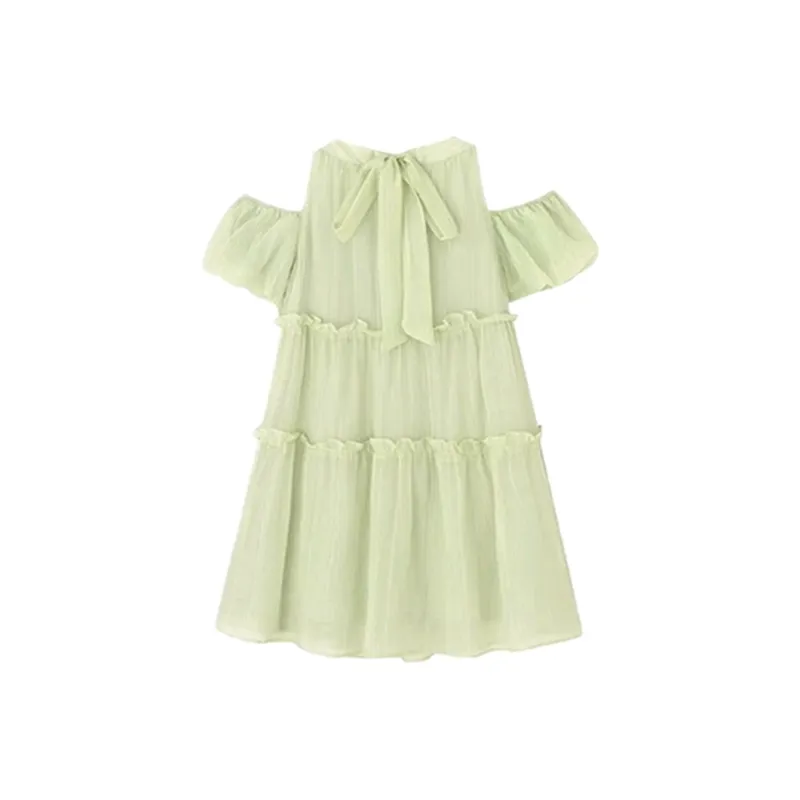 PZGE Slip Dresses Women's Green Floral Dress-0
