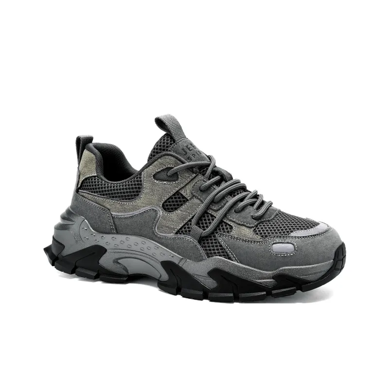 JEEP SPIRIT Black Myth Chunky Sneakers Men Low Top Ancient City Gray-3