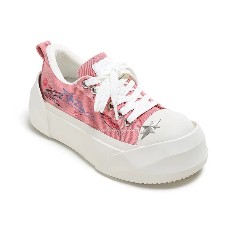 ADCDAVINCI Sun Collection Height Increasing Slip Resistant Low Top Canvas Shoes Women's-7