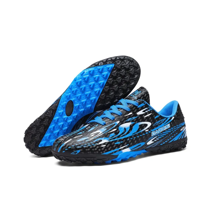LONGDUIZHANG Soccer Shoes Unisex Low Top Orange Red/Black Gold/Black Sky Blue/White Gold-8