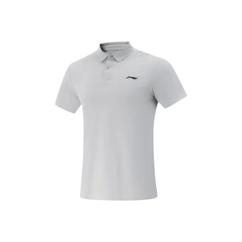LiNing Fitness Series Polo Shirt Men's Coin Gray-0
