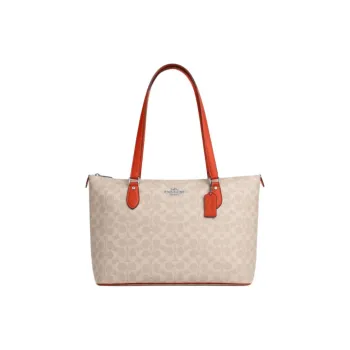 COACH Gallery Coated Canvas Tote Bag, Shopping Bag, Handbag Tubas Women's Dark Orange