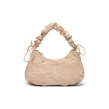 CNOLES Cow Leather Shoulder Bag, Crossbody Bag Regular Women's Khaki