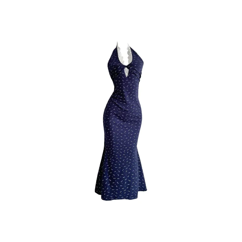 PZGE Sleeveless Dresses Women's Blue Dress-0