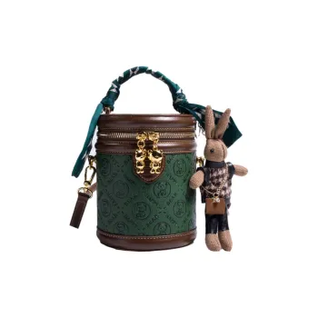 North Pack PU Cylinder Bag, Shoulder Bag, Crossbody Bag, Handbag Women's Green